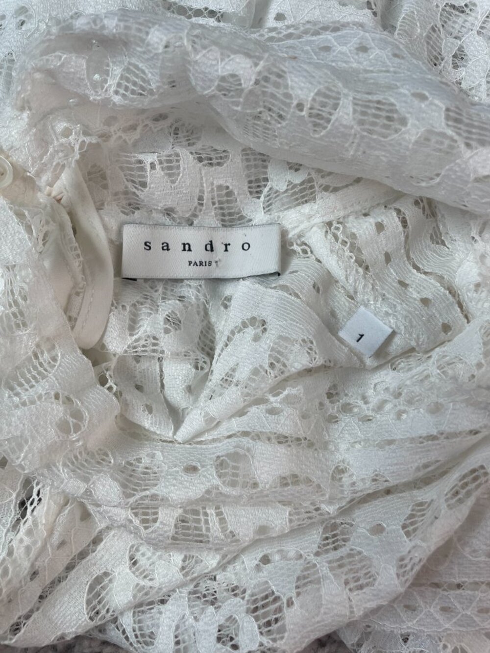 Sandro Paris Hamia White Lace Top - Picture 5 of 7